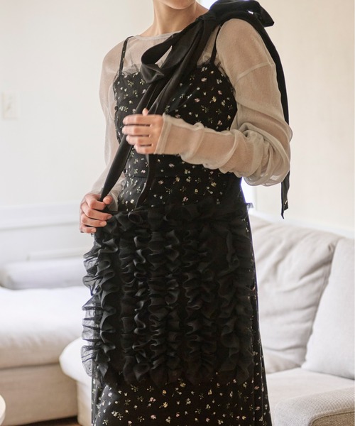loin nuit(ロワンニュイ)の「tulle ribbon multiway bag / チュールリボンマルチウェイバッグ(ショルダーバッグ・レディース・ブラック/ライトグレー/ピンク・FREE)」の20枚目の写真