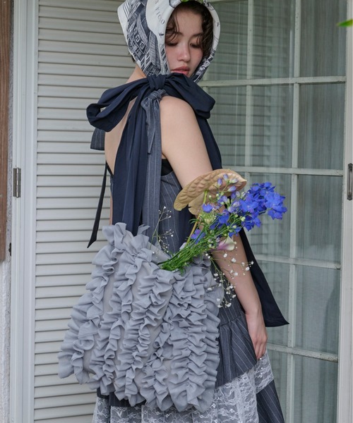 loin nuit(ロワンニュイ)の「tulle ribbon multiway bag / チュールリボンマルチウェイバッグ(ショルダーバッグ・レディース・ブラック/ライトグレー/ピンク・FREE)」の16枚目の写真