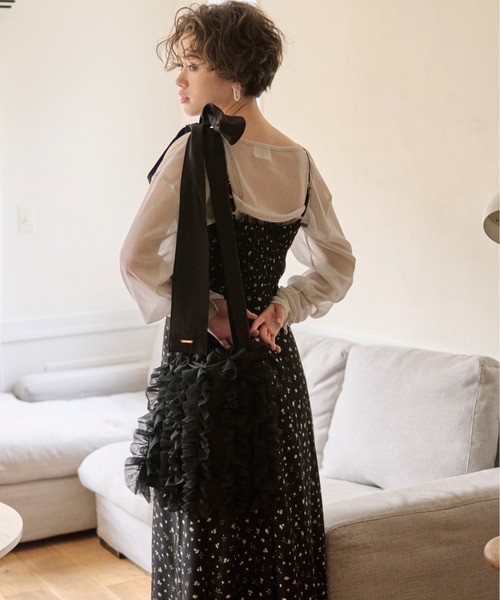 loin nuit(ロワンニュイ)の「tulle ribbon multiway bag / チュールリボンマルチウェイバッグ(ショルダーバッグ・レディース・ブラック/ライトグレー/ピンク・FREE)」の19枚目の写真