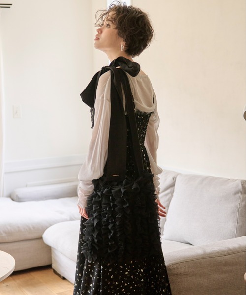 loin nuit(ロワンニュイ)の「tulle ribbon multiway bag / チュールリボンマルチウェイバッグ(ショルダーバッグ・レディース・ブラック/ライトグレー/ピンク・FREE)」の18枚目の写真