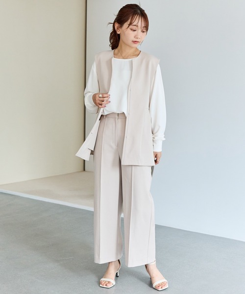 LAVEANGE（ラビアンジェ）の「【好機能シリーズ】抗菌/防臭/防シワ/メロウフリルベスト（ベスト・レディース・ブラック/ベージュ・M/LL/3L/4L/5L）」の18枚目の写真