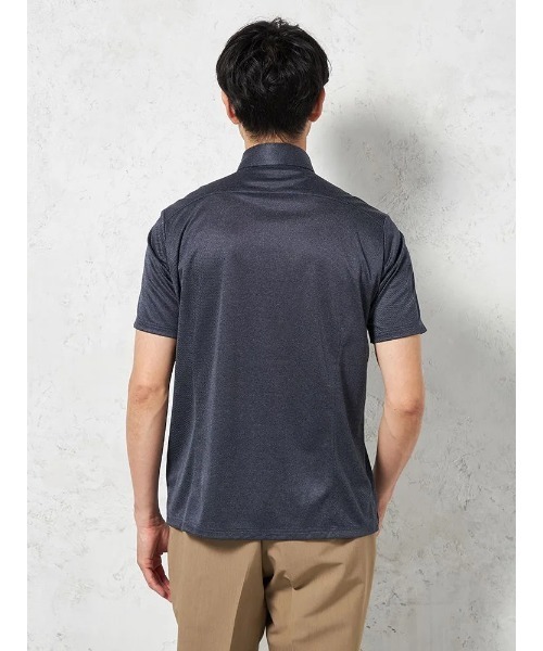 HARUYAMA（ハルヤマ）の「【吸湿冷感】完全ノーアイロン 半袖 アイポロシャツ ボタンダウン i-shirt（ポロシャツ・メンズ・ネイビー/ブラック・M/LL/3L/L）」の7枚目の写真