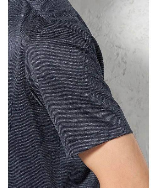 HARUYAMA（ハルヤマ）の「【吸湿冷感】完全ノーアイロン 半袖 アイポロシャツ ボタンダウン i-shirt（ポロシャツ・メンズ・ネイビー/ブラック・M/LL/3L/L）」の10枚目の写真
