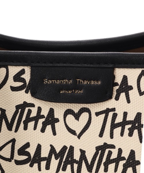 Samantha Thavasa（サマンサタバサ）の「スクリッタ柄キャンバスデザイン合皮トートバッグ[Revival Collection]（トートバッグ・レディース・ベージュ/ブラック/ピンクベージュ・FREE）」の7枚目の写真