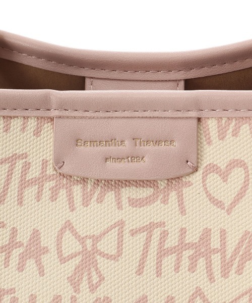 Samantha Thavasa（サマンサタバサ）の「スクリッタ柄キャンバスデザイン合皮トートバッグ[Revival Collection]（トートバッグ・レディース・ベージュ/ブラック/ピンクベージュ・FREE）」の19枚目の写真