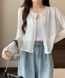 blackdia ocean 透かし編み ライトニットカーディガン