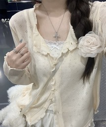 blackdia ocean 透かし編み ライトニットカーディガン