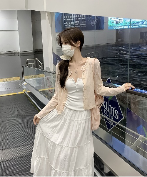 blackdia ocean（ブラックダイヤオーシャン）の「blackdia ocean 透かし編み ライトニットカーディガン（カーディガン/ボレロ・レディース・ホワイト/ピンク/ブラック/オフホワイト・FREE）」の15枚目の写真