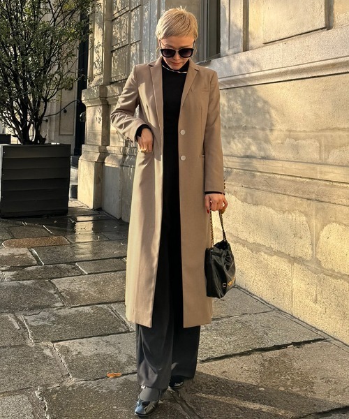 JENNE モダンロングジャケットL キャメル モダンロングジャケット