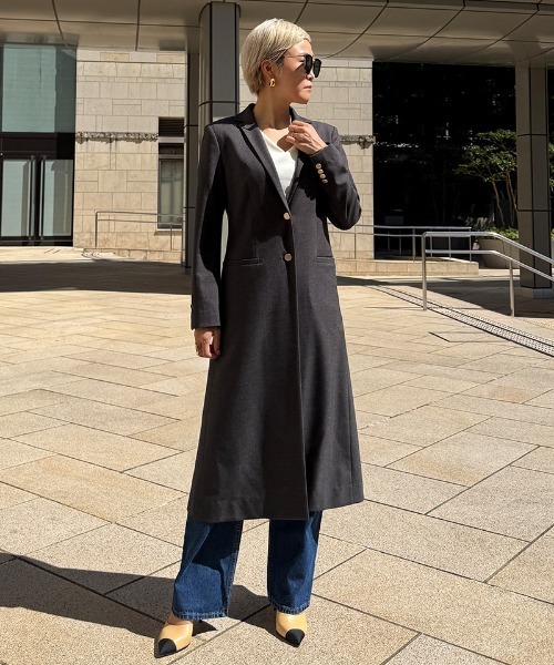 JENNE(ジェンヌ)の「モダンロングジャケット(その他アウター・レディース・キャメル/レッド/グレー/ブラック・SMALL/MEDIUM/LARGE)」の21枚目の写真
