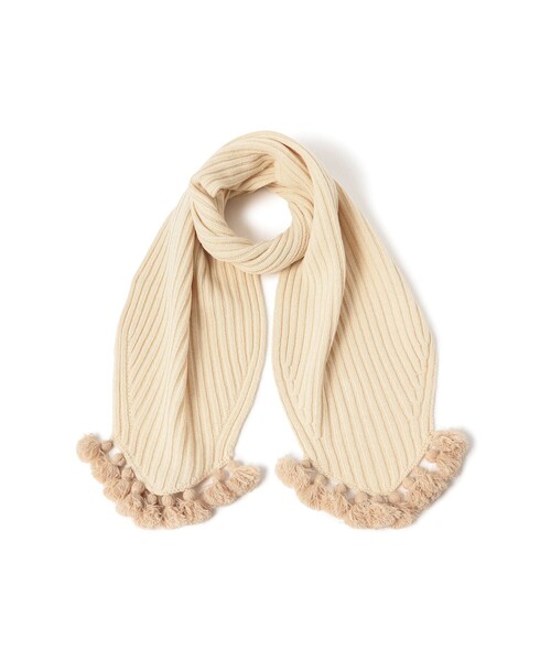 BEAMS BOY（ビームスボーイ）の「【2/5再値下げ】タッセル リブ マフラー（マフラー・レディース・ネイビー/ホワイト系その他7・ONE SIZE）」の9枚目の写真