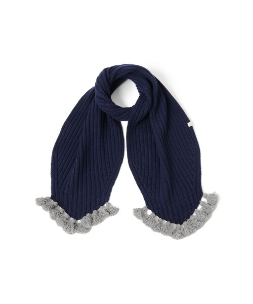 BEAMS BOY（ビームスボーイ）の「【2/5再値下げ】タッセル リブ マフラー（マフラー・レディース・ネイビー/ホワイト系その他7・ONE SIZE）」の10枚目の写真