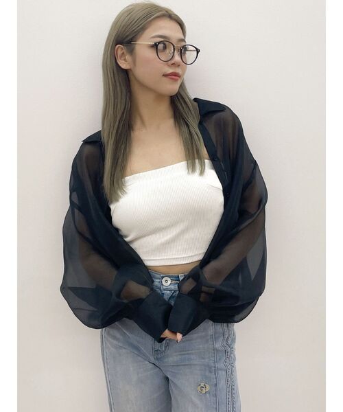 GYDA SHEAR ショートシャツ シアーシャツ SHEERショートシャツ（シャツ/ブラウス）｜GYDA（ジェイダ）の