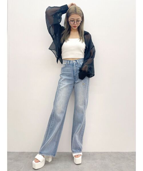 GYDA(ジェイダ)の「SHEERショートシャツ(シャツ/ブラウス・レディース・オフホワイト・FREE)」の10枚目の写真