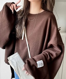 Java（ジャバ）の「《JaVaジャバコラボ》リラクシーに着こなす、オンナっぽカジュアル！裏起毛ワイドネックスーパービッグスウェット（スウェット）」