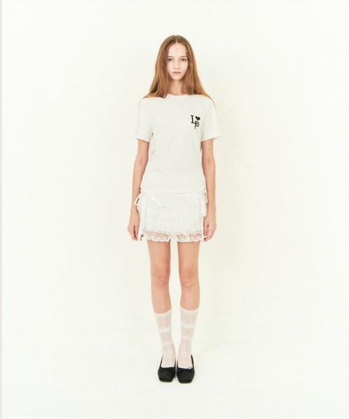 LA POMME petit(ラポミ・プチ)の「PETIT Cachet T(Tシャツ/カットソー・レディース・ブラック/パープル/ピンク・SMALL/MEDIUM/LARGE)」の2枚目の写真