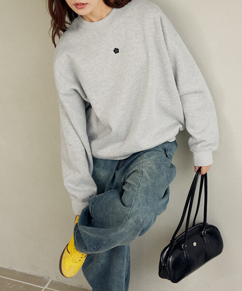 MARY QUANT × PUBLUX/マリークワント ワンポイント ロゴ刺繍 裏起毛