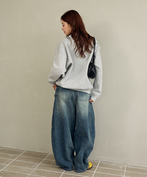 PUBLUX（パブリュクス）の「MARY QUANT × PUBLUX/マリークワント ワンポイント ロゴ刺繍 裏起毛 スウェット　限定展開（スウェット・レディース・ブラック/グレー/チャコールグレー/ナチュラル/ブラウン/ネイビー・ﾌﾘ-）」の12枚目の写真