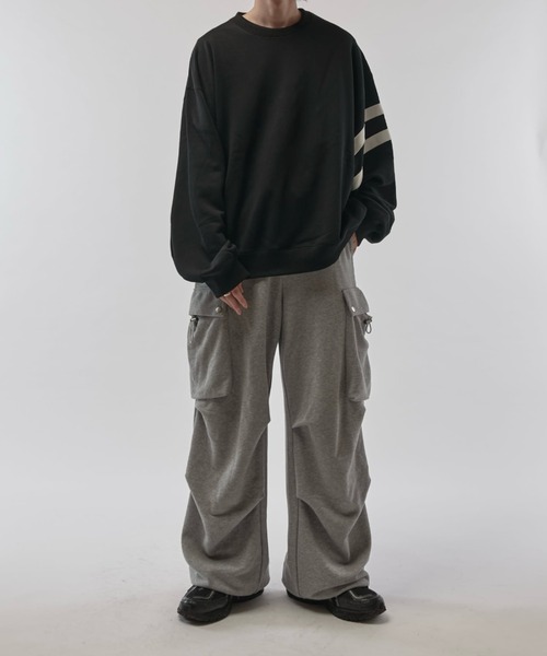 Lui's（ルイス）の「【Neucon/ニューコン】ダブルポケットパラシュートスウェットカーゴパンツ（スウェットパンツ・メンズ・グレー/ブラック・2/1）」の7枚目の写真