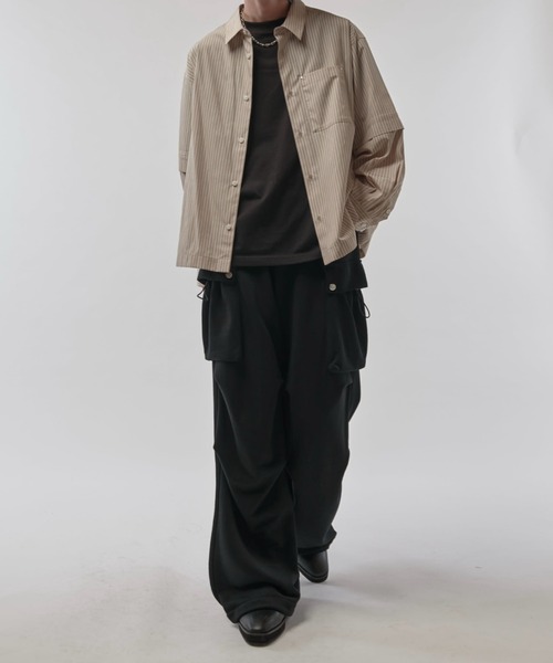 Lui's（ルイス）の「【Neucon/ニューコン】ダブルポケットパラシュートスウェットカーゴパンツ（スウェットパンツ・メンズ・グレー/ブラック・2/1）」の5枚目の写真