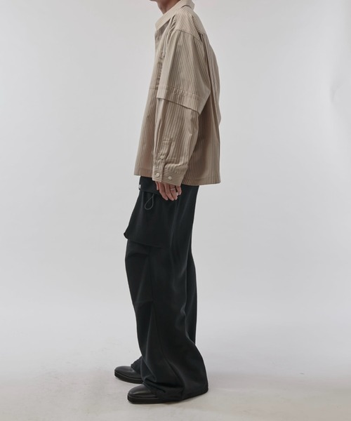 Lui's（ルイス）の「【Neucon/ニューコン】ダブルポケットパラシュートスウェットカーゴパンツ（スウェットパンツ・メンズ・グレー/ブラック・2/1）」の6枚目の写真