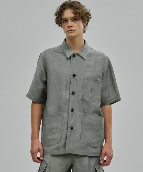 セール】リネンキュプラ レイルロードシャツ S/S（シャツ/ブラウス