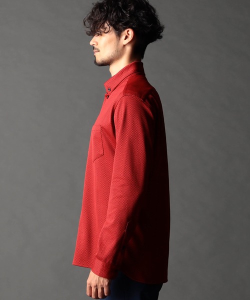 NICOLE CLUB FOR MEN（ニコルクラブフォーメン）の「ジオメトリックスタンドボタンダウンシャツ（シャツ/ブラウス・メンズ・ブラック系/ブルー系/オレンジ系/ホワイト系・MEDIUM/LARGE/X-LARGE）」の9枚目の写真