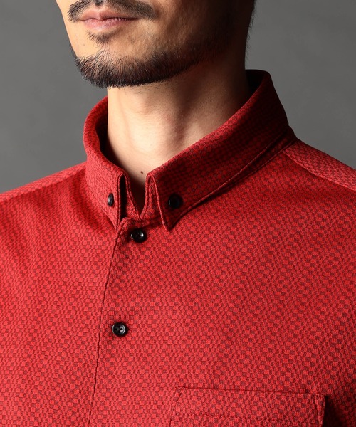 NICOLE CLUB FOR MEN（ニコルクラブフォーメン）の「ジオメトリックスタンドボタンダウンシャツ（シャツ/ブラウス・メンズ・ブラック系/ブルー系/オレンジ系/ホワイト系・MEDIUM/LARGE/X-LARGE）」の11枚目の写真