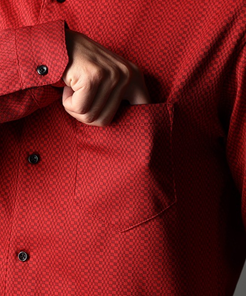 NICOLE CLUB FOR MEN（ニコルクラブフォーメン）の「ジオメトリックスタンドボタンダウンシャツ（シャツ/ブラウス・メンズ・ブラック系/ブルー系/オレンジ系/ホワイト系・MEDIUM/LARGE/X-LARGE）」の12枚目の写真