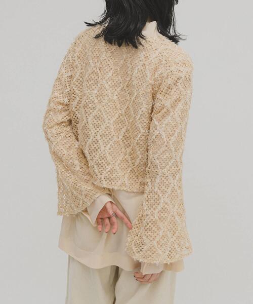 KBF(ケイビーエフ)の「フェザーメッシュカーディガン(カーディガン/ボレロ・レディース・ブラック/ブルー/ベージュ・ONE)」の9枚目の写真