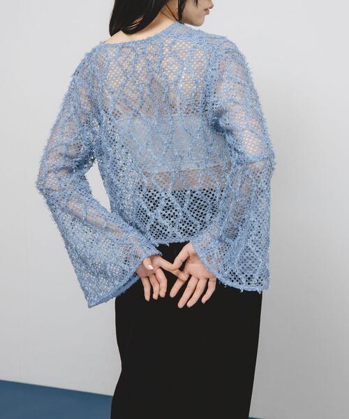 KBF(ケイビーエフ)の「フェザーメッシュカーディガン(カーディガン/ボレロ・レディース・ブラック/ブルー/ベージュ・ONE)」の18枚目の写真