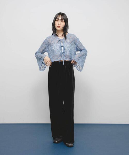 KBF(ケイビーエフ)の「フェザーメッシュカーディガン(カーディガン/ボレロ・レディース・ブラック/ブルー/ベージュ・ONE)」の19枚目の写真