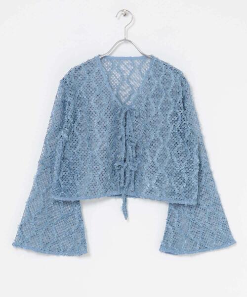 KBF(ケイビーエフ)の「フェザーメッシュカーディガン(カーディガン/ボレロ・レディース・ブラック/ブルー/ベージュ・ONE)」の22枚目の写真