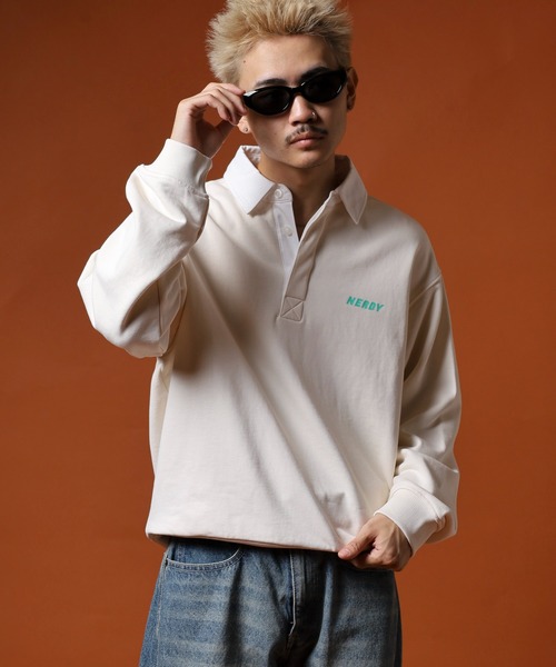 NERDY（ノルディ）の「ラグビースウェットシャツ（スウェット・メンズ・ネイビー/ホワイト/グレー・M/S/L）」の22枚目の写真