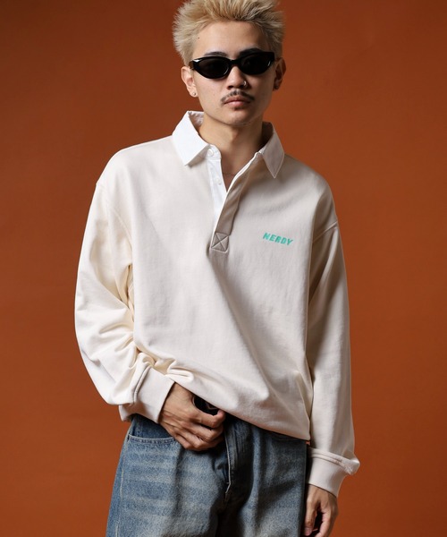 NERDY（ノルディ）の「ラグビースウェットシャツ（スウェット・メンズ・ネイビー/ホワイト/グレー・M/S/L）」の20枚目の写真