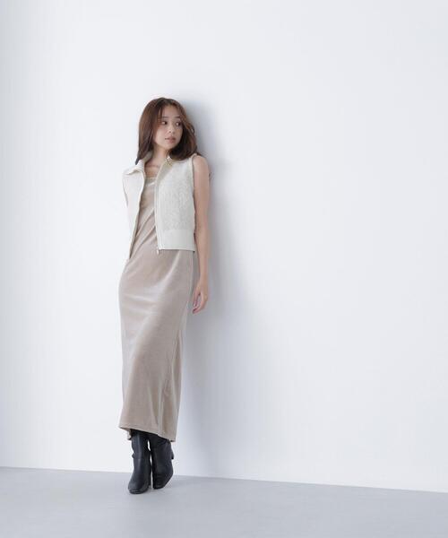 NATURAL BEAUTY BASIC(ナチュラルビューティーベーシック)の「◇ブークレジップニットベスト(ベスト・レディース・ブルー/オフホワイト/グレー・FREE)」の6枚目の写真