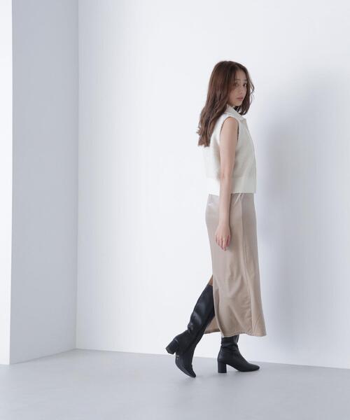 NATURAL BEAUTY BASIC(ナチュラルビューティーベーシック)の「◇ブークレジップニットベスト(ベスト・レディース・ブルー/オフホワイト/グレー・FREE)」の8枚目の写真