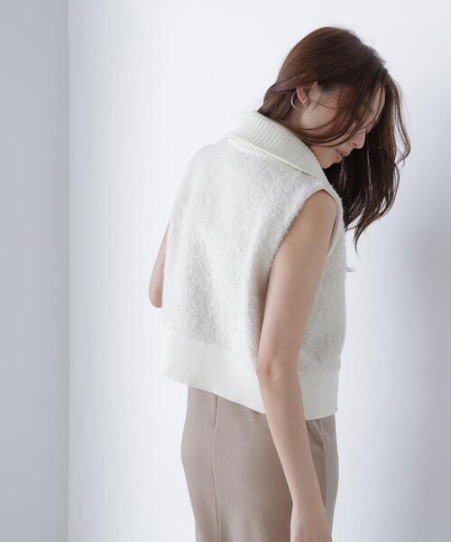 NATURAL BEAUTY BASIC(ナチュラルビューティーベーシック)の「◇ブークレジップニットベスト(ベスト・レディース・ブルー/オフホワイト/グレー・FREE)」の9枚目の写真