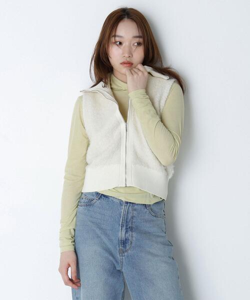 NATURAL BEAUTY BASIC(ナチュラルビューティーベーシック)の「◇ブークレジップニットベスト(ベスト・レディース・ブルー/オフホワイト/グレー・FREE)」の13枚目の写真