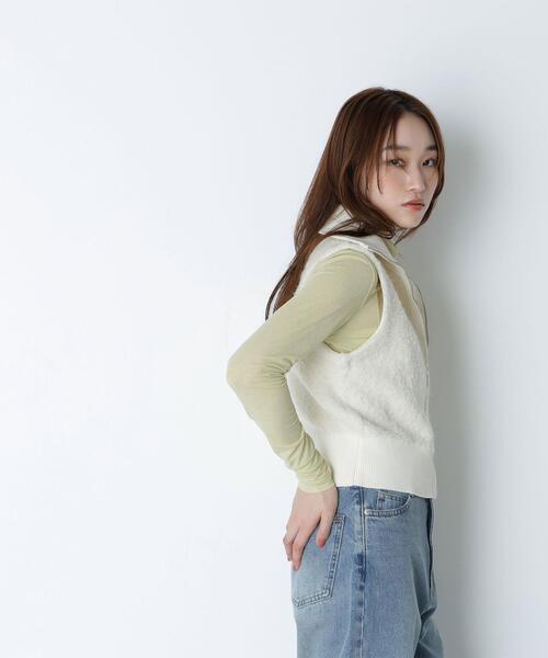 NATURAL BEAUTY BASIC(ナチュラルビューティーベーシック)の「◇ブークレジップニットベスト(ベスト・レディース・ブルー/オフホワイト/グレー・FREE)」の15枚目の写真