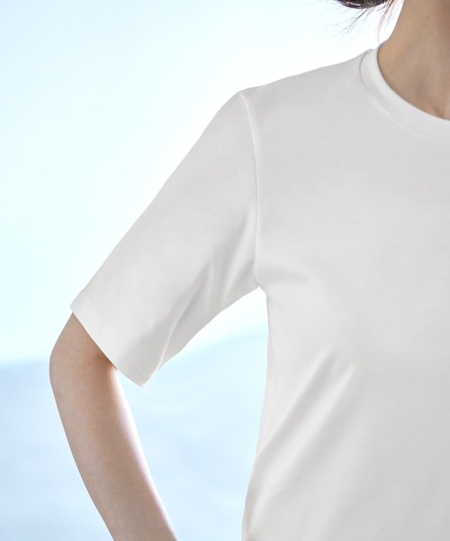 STYLE DELI（スタイルデリ）の「【ものづくりJAPAN】DIORAMA スタリッシュ４分袖Tシャツ（Tシャツ/カットソー・レディース・ホワイト/ブラック・FREE）」の7枚目の写真