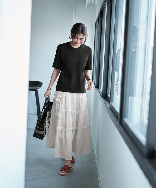 STYLE DELI（スタイルデリ）の「【ものづくりJAPAN】DIORAMA スタリッシュ４分袖Tシャツ（Tシャツ/カットソー・レディース・ホワイト/ブラック・FREE）」の14枚目の写真
