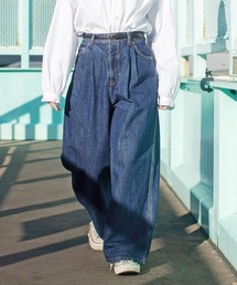 PAR ICI | 13OZデニム ワイドタックパンツ(デニムパンツ)