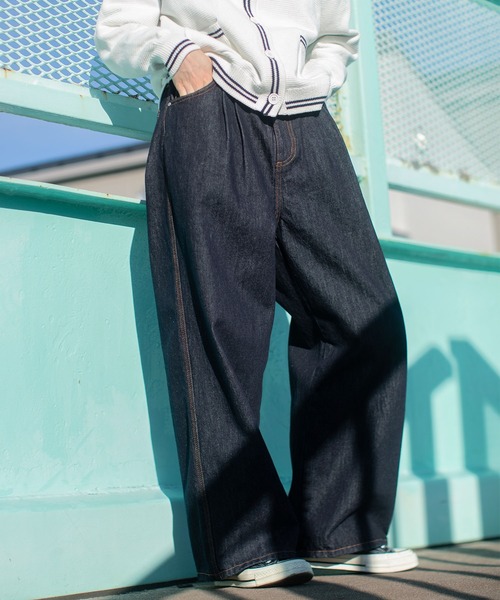 PAR ICI（パーリッシィ）の「13OZデニム ワイドタックパンツ（デニムパンツ・レディース・ブルー/ネイビー/サックスブルー・M/S）」の22枚目の写真