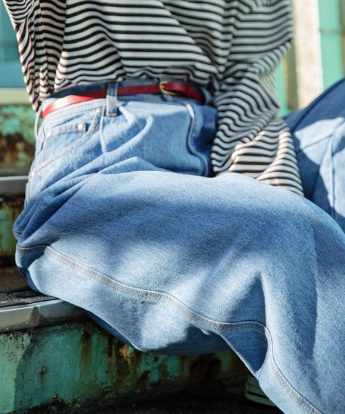 PAR ICI（パーリッシィ）の「13OZデニム ワイドタックパンツ（デニムパンツ・レディース・ブルー/ネイビー/サックスブルー・M/S）」の18枚目の写真