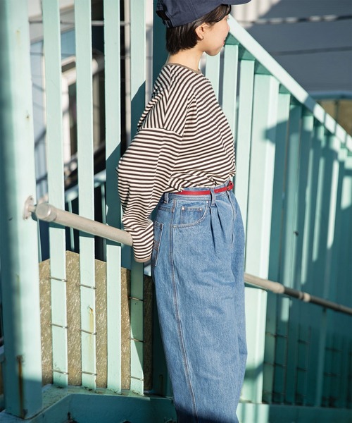 PAR ICI（パーリッシィ）の「13OZデニム ワイドタックパンツ（デニムパンツ・レディース・ブルー/ネイビー/サックスブルー・M/S）」の15枚目の写真