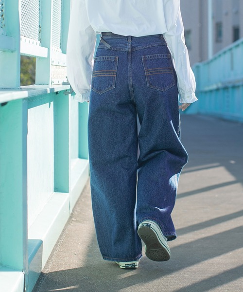 PAR ICI（パーリッシィ）の「13OZデニム ワイドタックパンツ（デニムパンツ・レディース・ブルー/ネイビー/サックスブルー・M/S）」の11枚目の写真