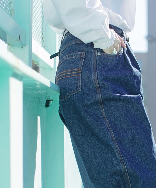 PAR ICI（パーリッシィ）の「13OZデニム ワイドタックパンツ（デニムパンツ・レディース・ブルー/ネイビー/サックスブルー・M/S）」の9枚目の写真