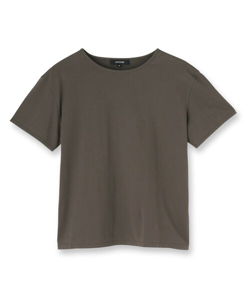 UNTITLED（アンタイトル）の「【接触冷感/コットン100/洗える/Tシャツ】半袖天竺プルオーバー（Tシャツ/カットソー・レディース・ダークグレー/オフホワイト/キャメル・48/44/04/02/00）」の4枚目の写真