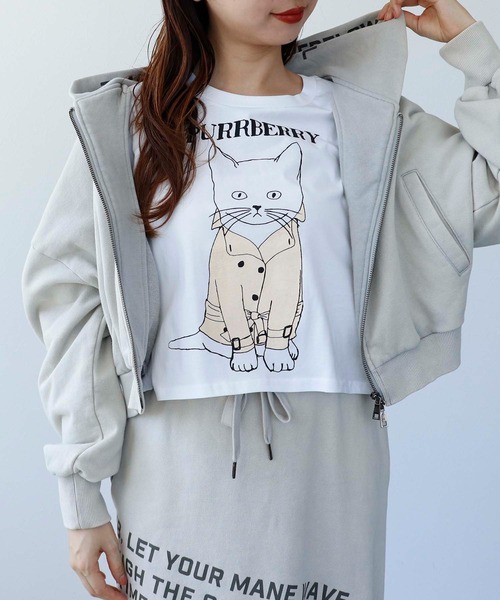 Cepica(セピカ)の「【BLACK SCORE】PURRBERRY CROPPED T(Tシャツ/カットソー・レディース・ホワイト・FREE)」の3枚目の写真